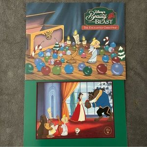 Beauty and the Beast Enchanted Christmas Lithograph!